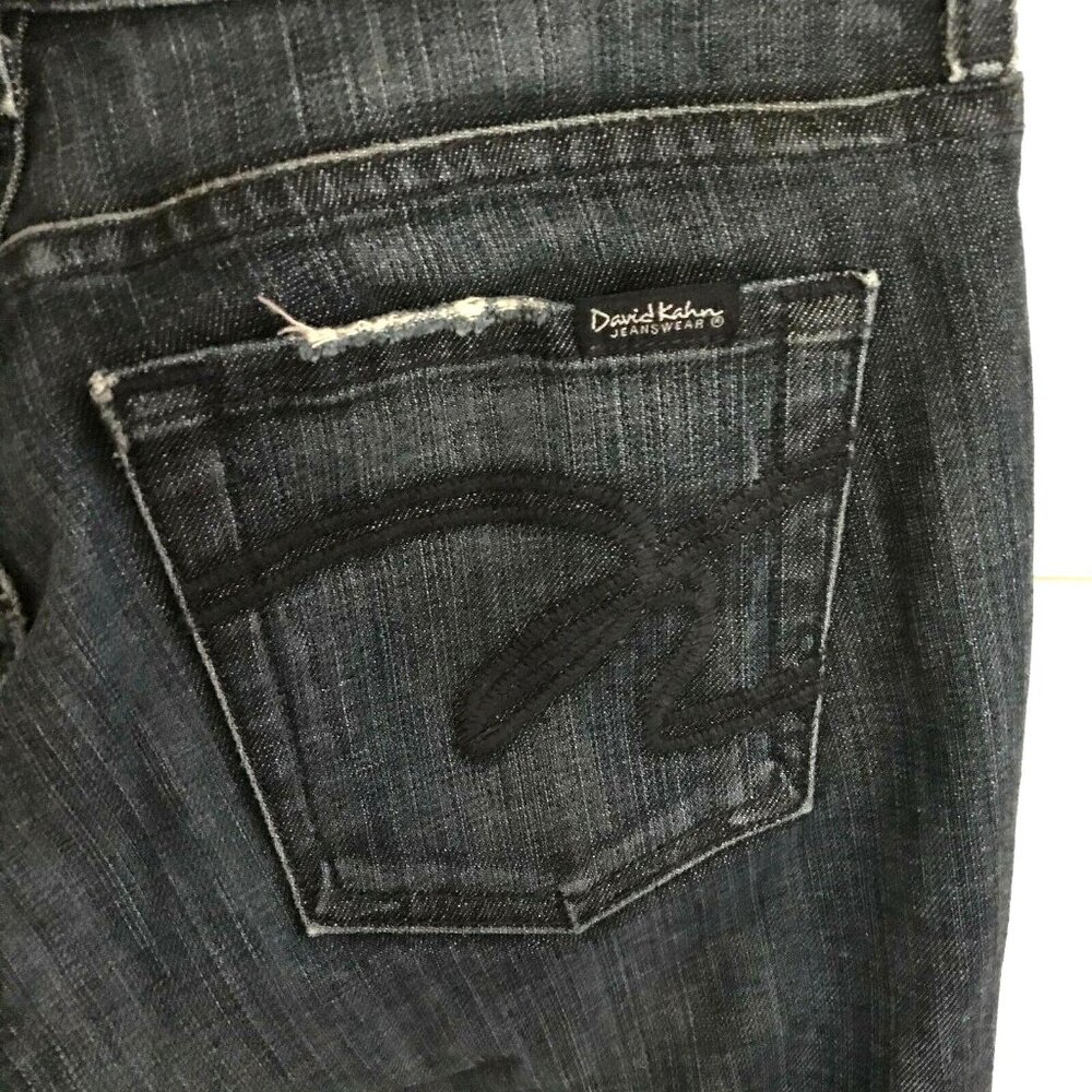 David Kahn Jeans Women's Bootcut Size 27 Dark Wash Blue Distressed Denim - Picture 7 of 11